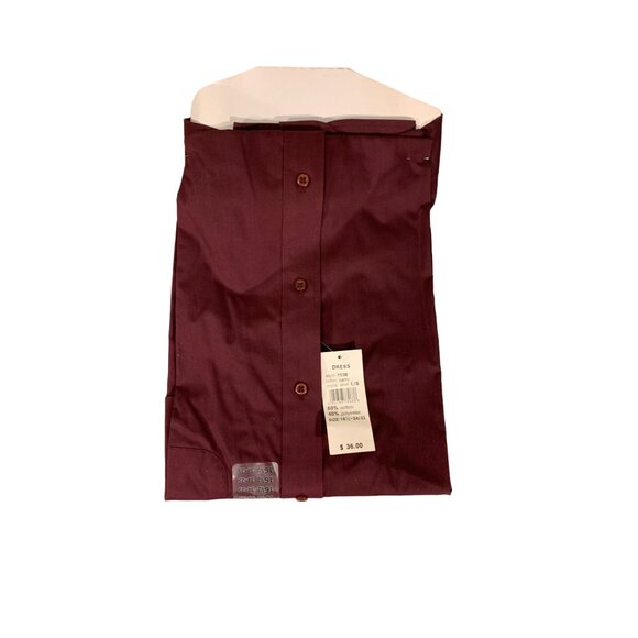 Pierre Cardin Mens Comfort Fit Dress Shirt Berry 16.5 34/35 - Picture 4 of 11